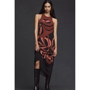 Farm Rio Floral Print Maxi Dress‎ Red And Black Size Small New